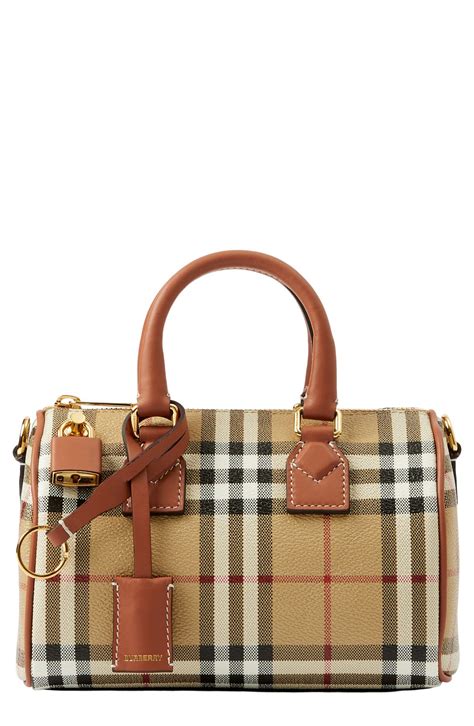 Burberry Mini Bowling Check Coated Canvas Duffle Bag